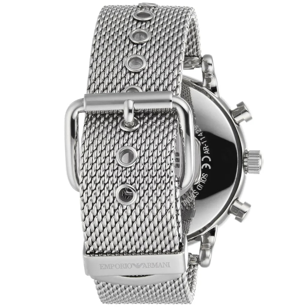 Emporio Armani AR11429 – Men’s Luigi Black Dial Stainless Steel Watch
