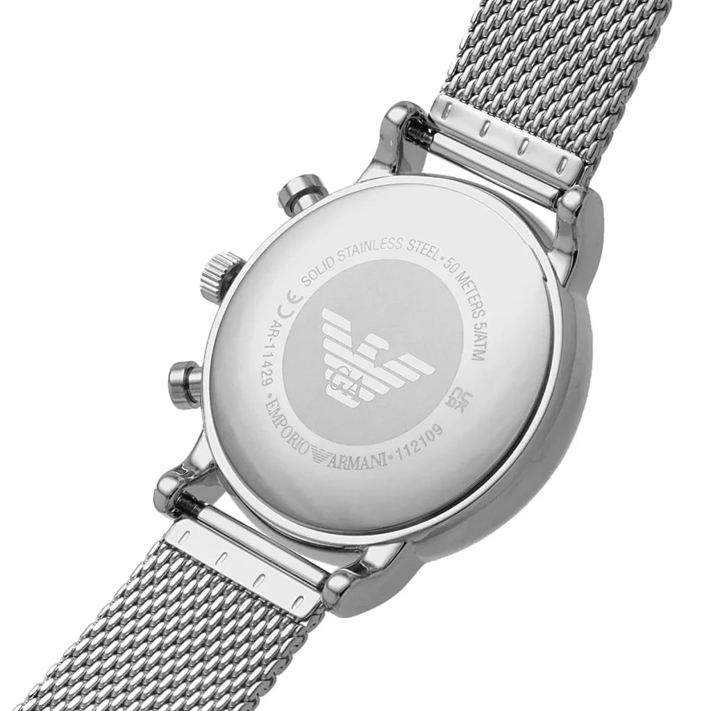 Emporio Armani AR11429 – Men’s Luigi Black Dial Stainless Steel Watch