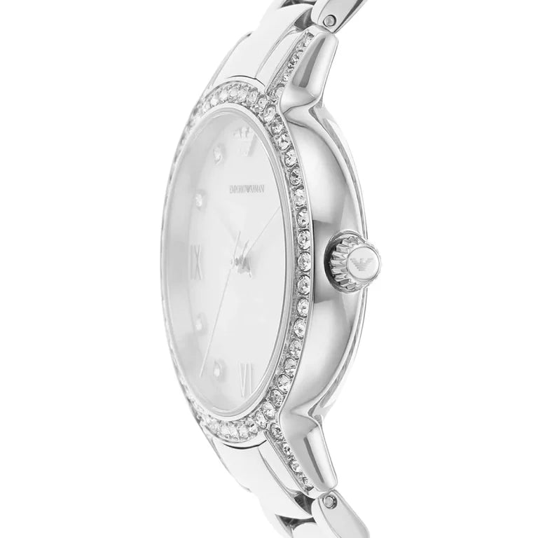 Emporio Armani Cleo Women’s Watch AR11484 – White Dial with Silver Stainless Steel Bracelet