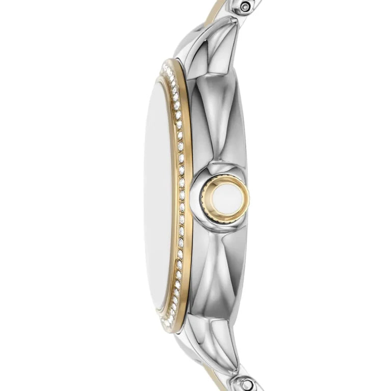 Emporio Armani Women’s Mia AR11524 Two-Tone Stainless Steel Watch – White Mother of Pearl Dial, 32mm