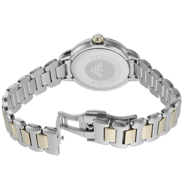 Emporio Armani Women’s Mia AR11524 Two-Tone Stainless Steel Watch – White Mother of Pearl Dial, 32mm