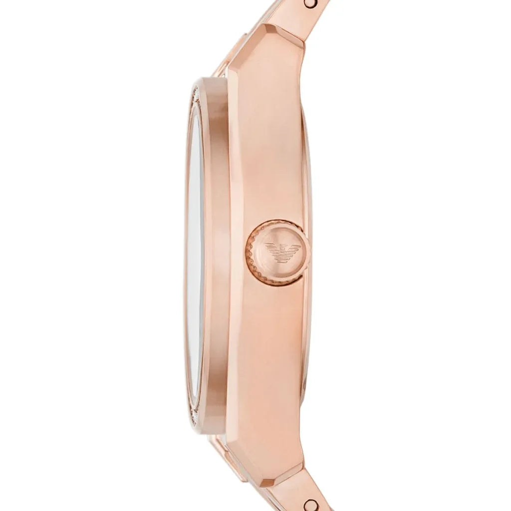 Emporio Armani AR11558 Women’s Rose Gold Stainless Steel Watch – Elegant Silver Dial 32mm