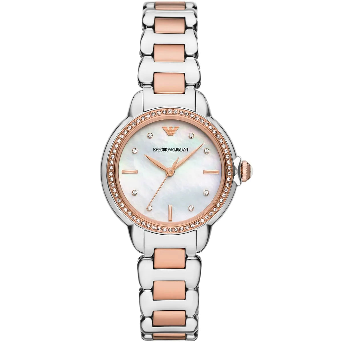 Emporio Armani AR11569 Women’s Watch – Mia Collection Two-Tone Stainless Steel (Silver & Rose Gold) Elegant 32mm Design