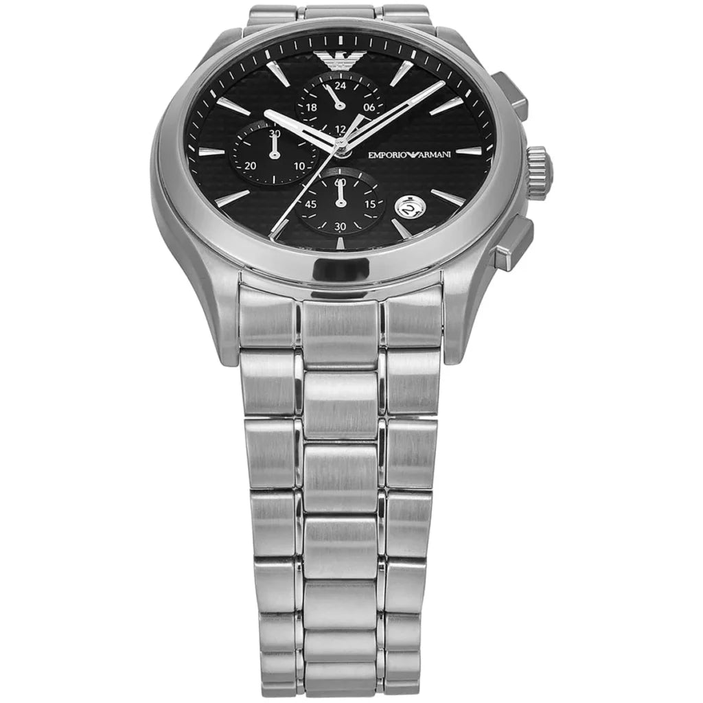 Emporio Armani AR11602 – Men’s Paolo Black Dial Stainless Steel Watch