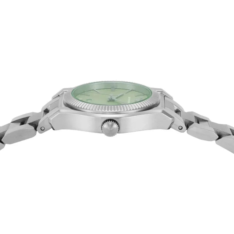 Emporio Armani Federica AR11656 Women’s Silver Stainless Steel Watch – Green Dial 32mm Quartz Timepiece with Date