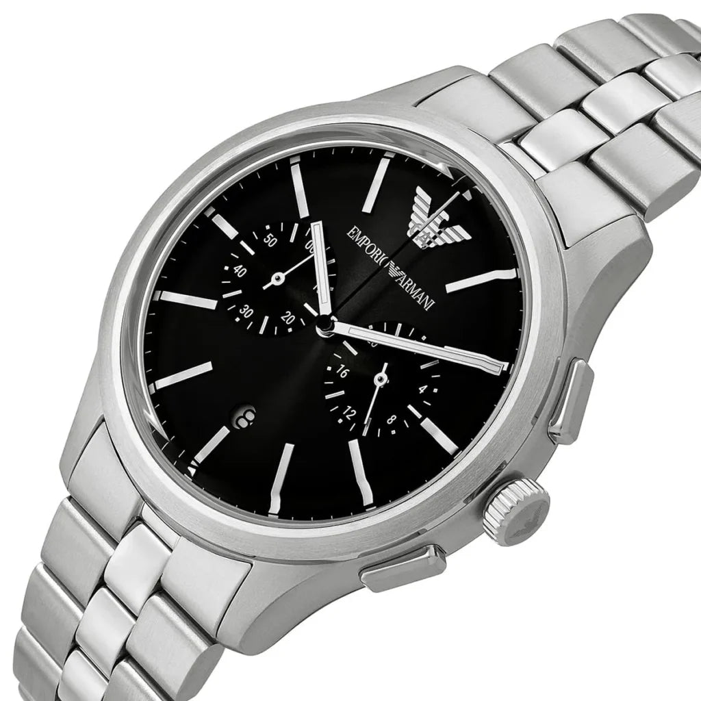 Emporio Armani Emporio Armani Dario Men’s Stainless Steel Watch AR11691 – Black Dial – 42 mm