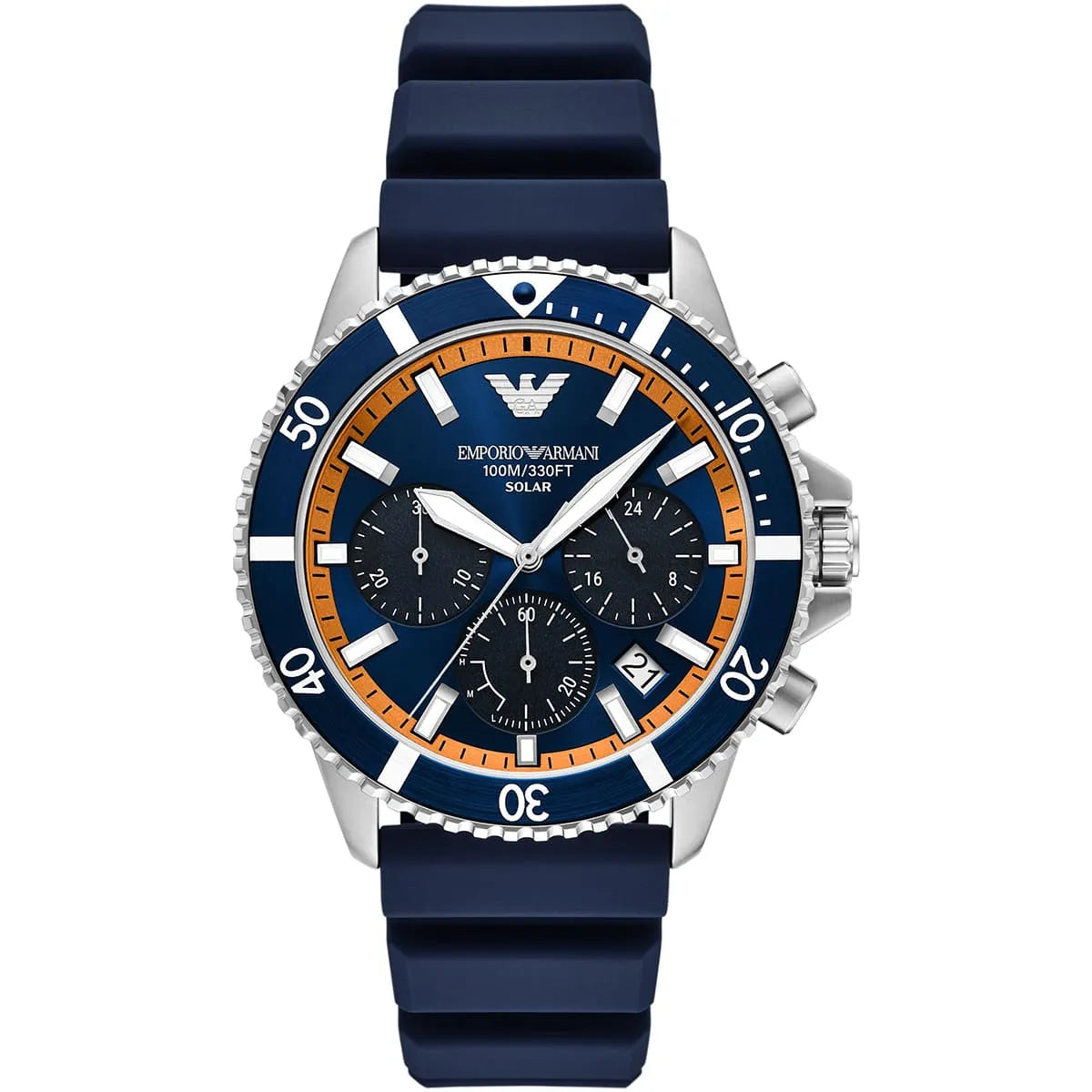 Men's World Explorer Blue Solar Powered Chronograph Watch AR11696