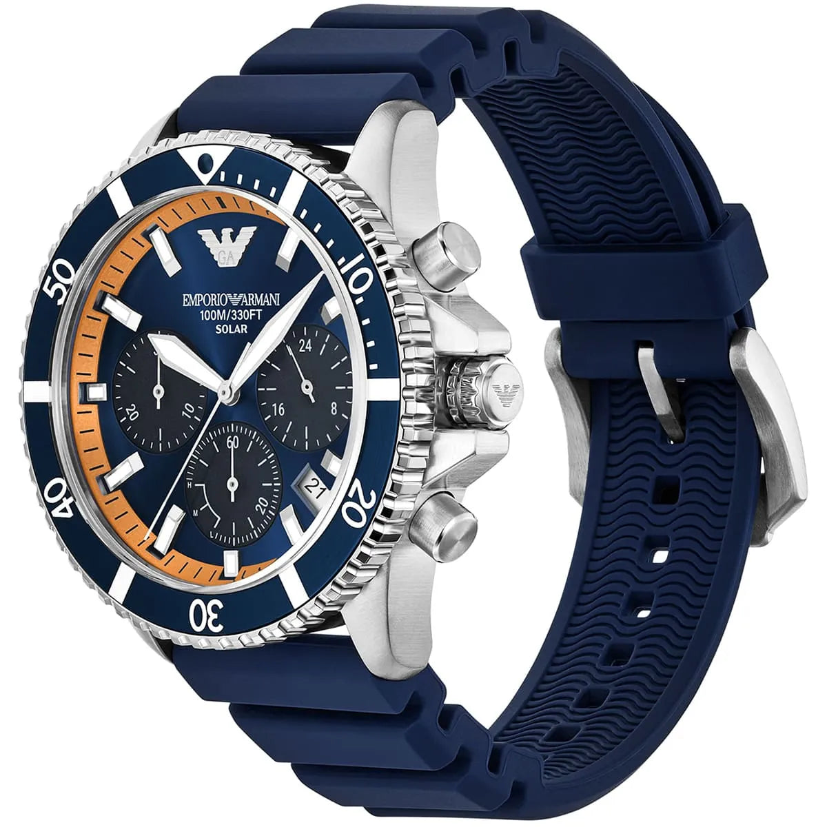 Men's World Explorer Blue Solar Powered Chronograph Watch AR11696