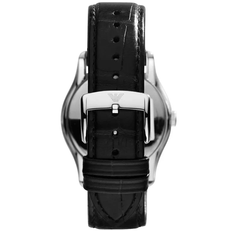 Emporio Armani AR1708 Valente Uni Men's Watch – Black Dial, Genuine Leather Strap, 38mm Quartz