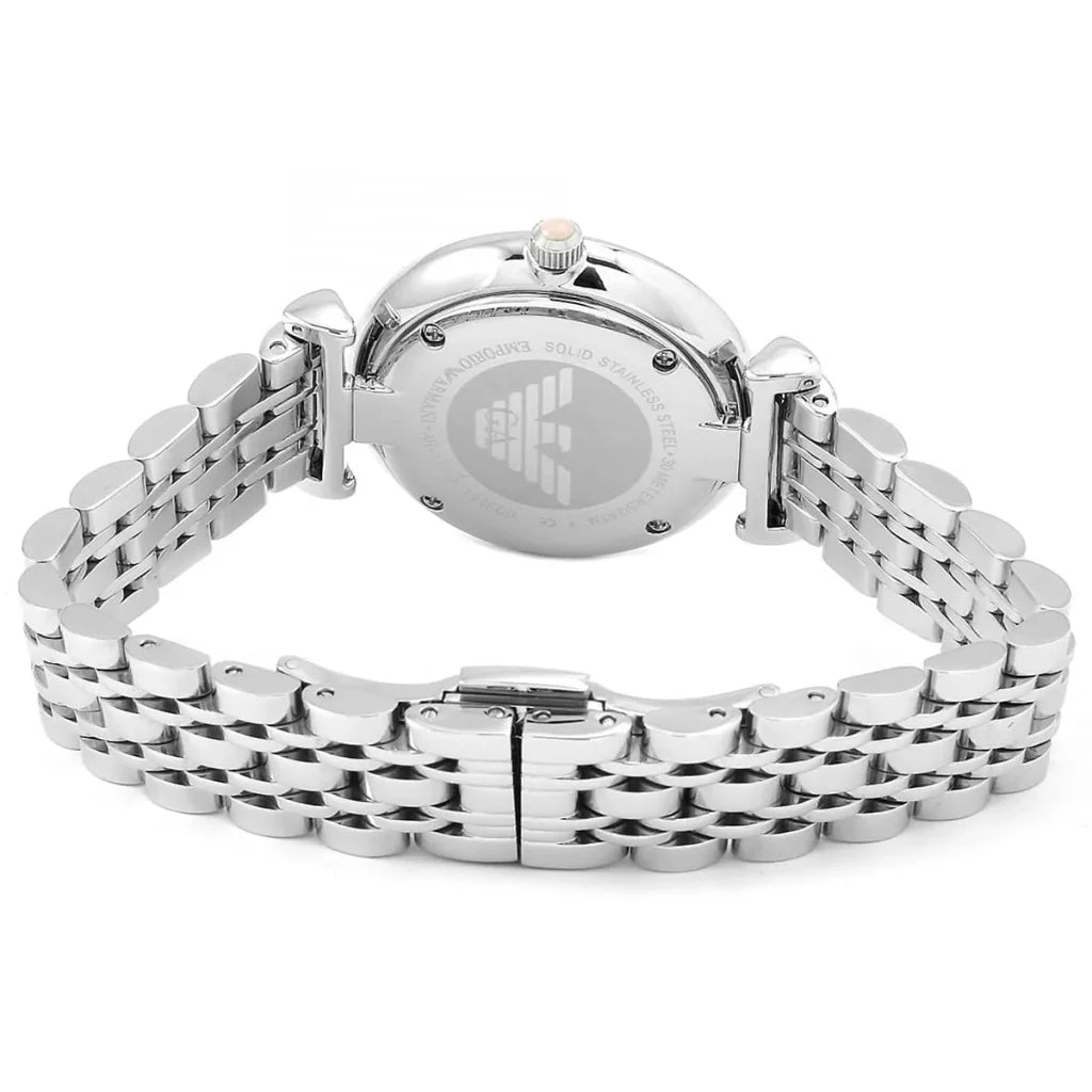 Emporio Armani AR1779 Women’s Watch – Gianni T-Bar Silver Stainless Steel with Pink Dial 32mm