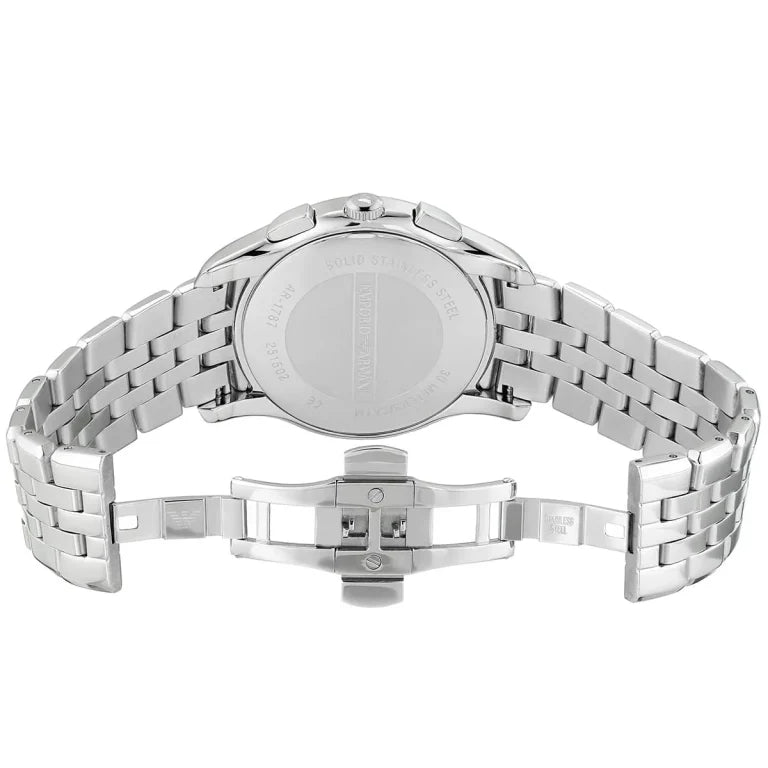 Emporio Armani AR1787 Men’s Analog Watch – 45mm Blue Dial with Silver Stainless Steel Strap
