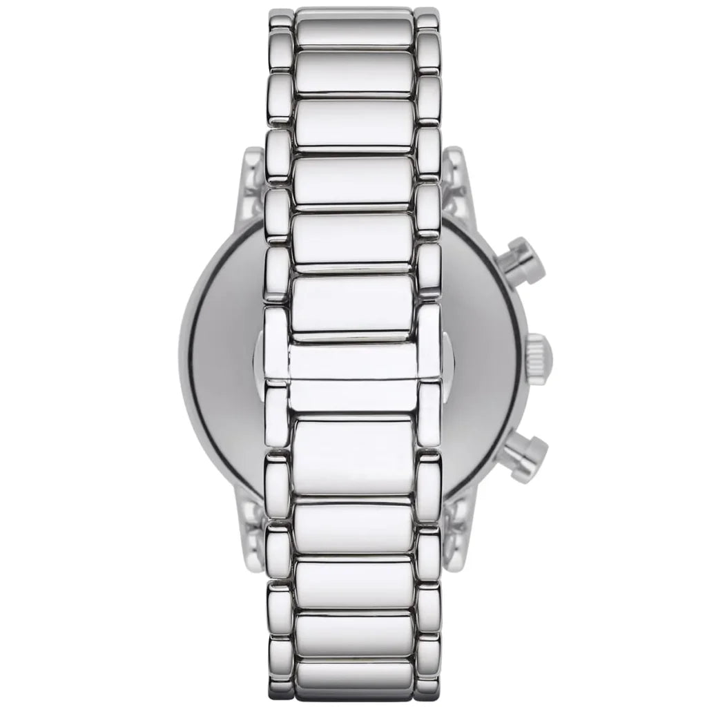 Emporio Armani AR1853 Men’s Watch – Luigi Large Silver Stainless Steel with Black Dial 41mm