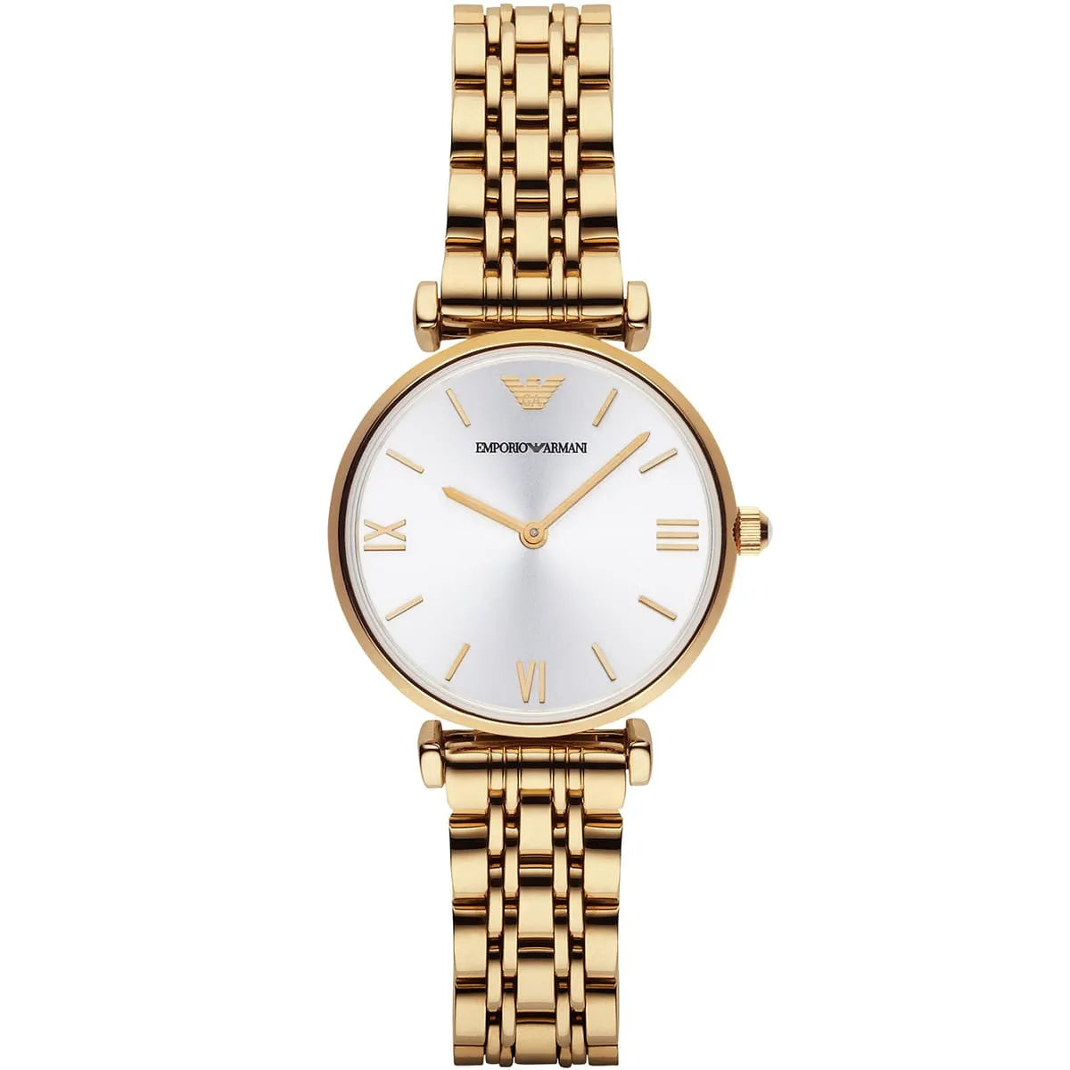 Emporio Armani AR1877 Women’s Watch – Gianni T-Bar Gold Stainless Steel with Silver Dial 32mm