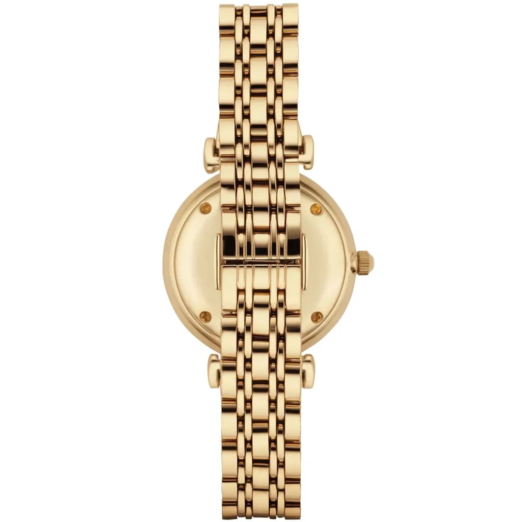 Emporio Armani AR1877 Women’s Watch – Gianni T-Bar Gold Stainless Steel with Silver Dial 32mm