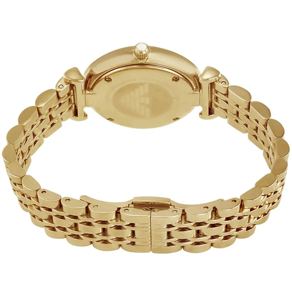 Emporio Armani AR1877 Women’s Watch – Gianni T-Bar Gold Stainless Steel with Silver Dial 32mm