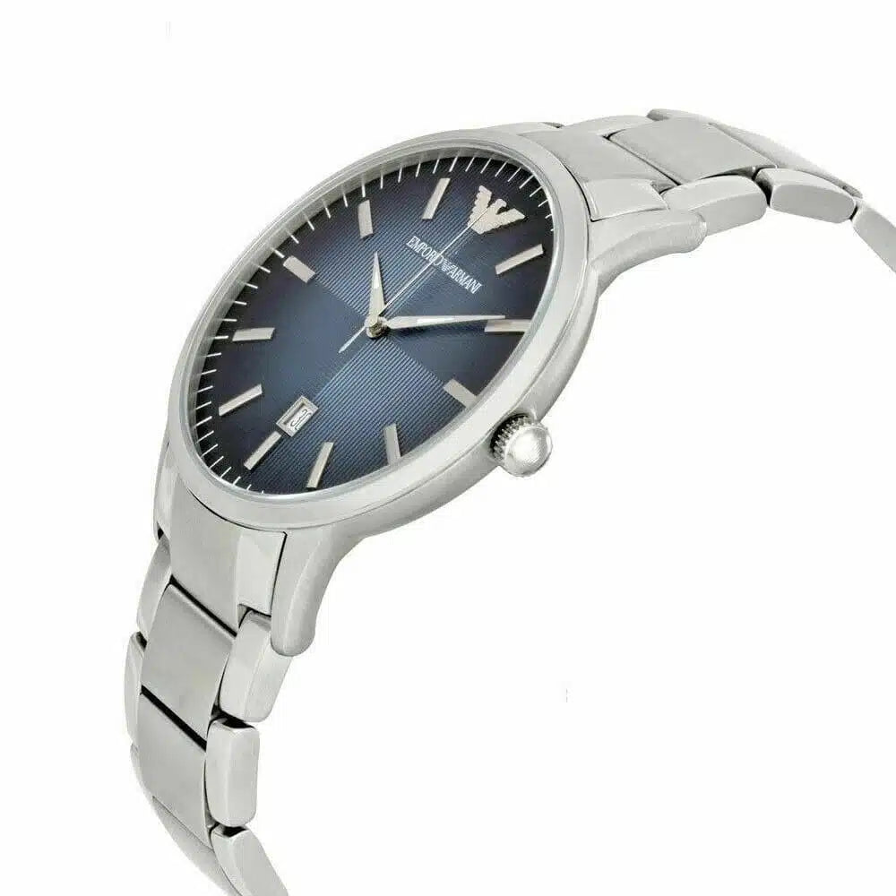 Emporio Armani Renato Large Men’s Watch AR2472 – Blue Dial, Silver Stainless Steel, 43mm