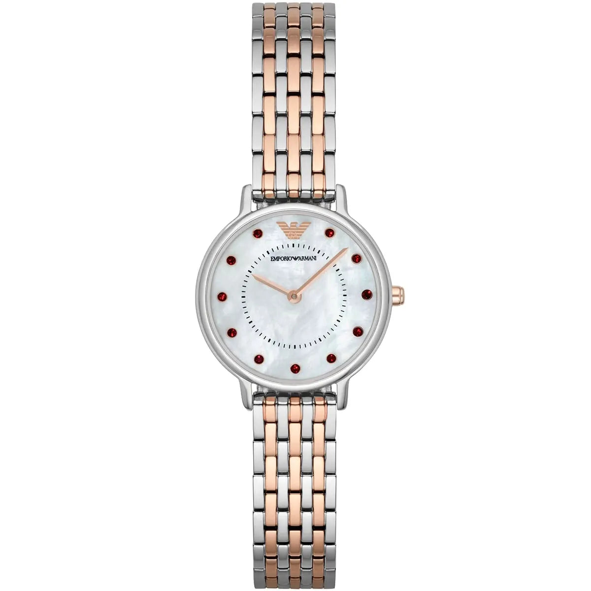 Emporio Armani Kappa Mini Men’s Watch AR2515 – White Dial, Two-Tone Silver & Rose Gold, 28mm