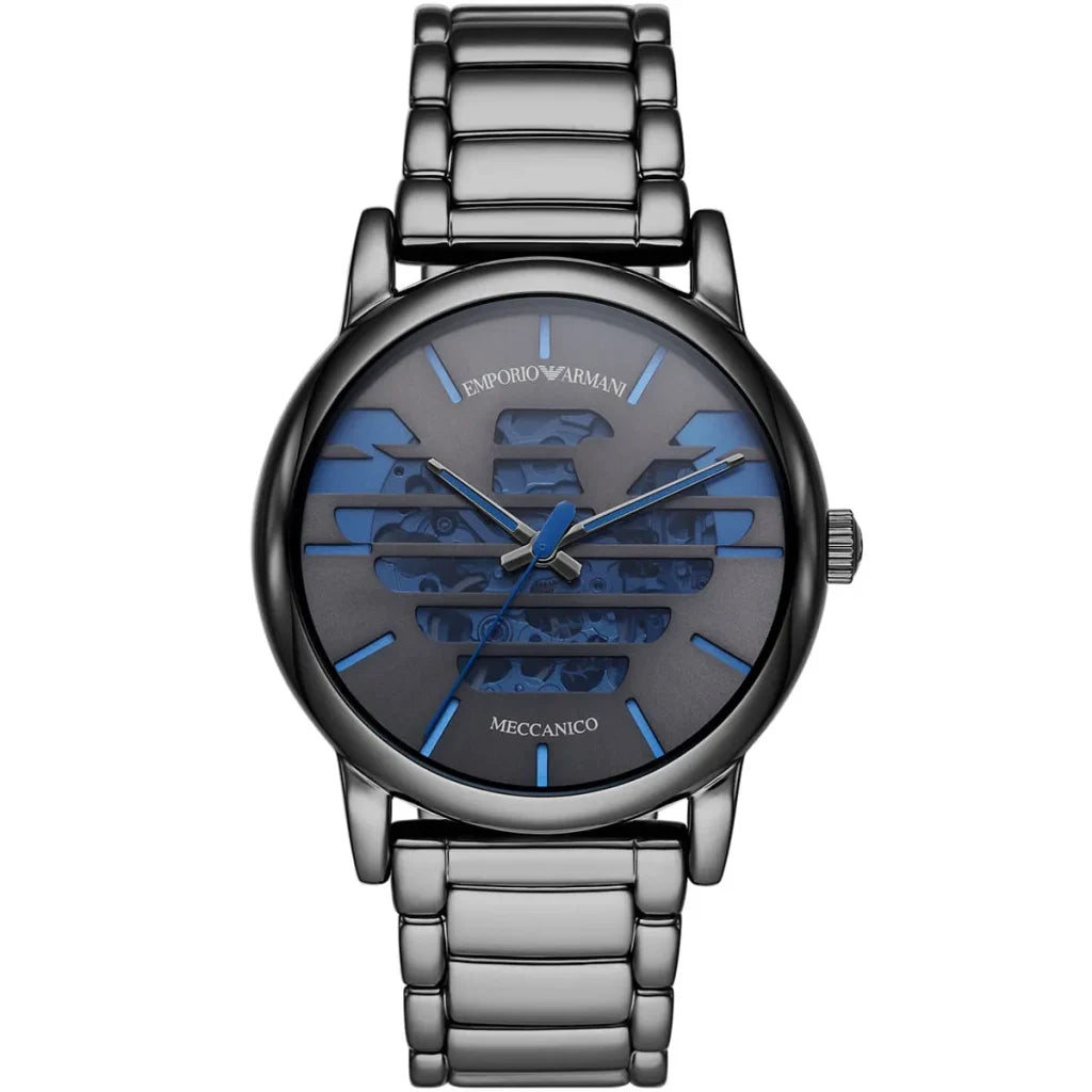 Emporio Armani Luigi Automatic Watch for Men AR60029 – Gray Dial, Stainless Steel Strap, 43mm