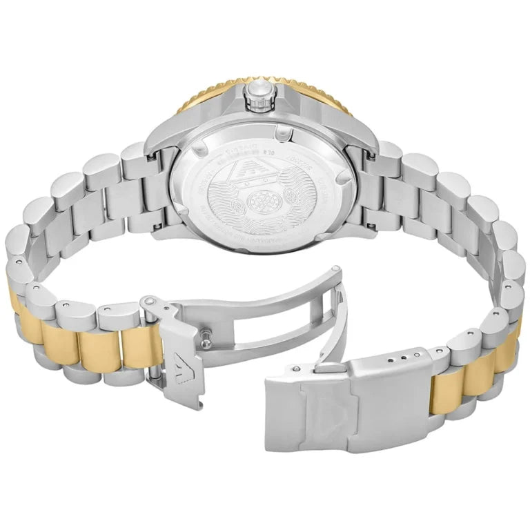 Emporio Armani Sea Explorer Men’s Automatic Watch – Two-Tone Stainless Steel | 200M Water Resistant | Model AR60089