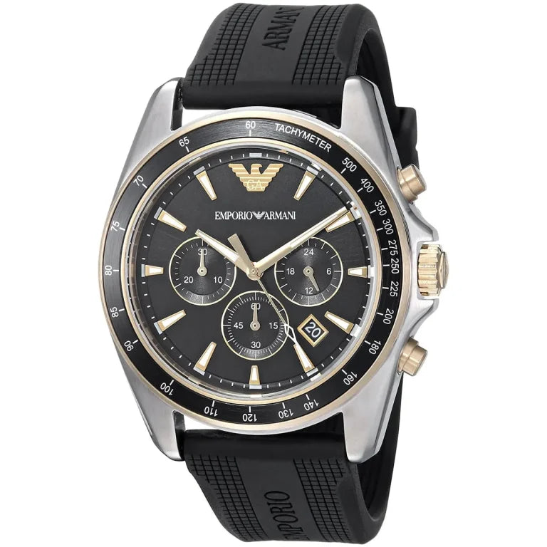 Emporio Armani AR80003 Sigma XLarge Men's Watch – Black Dial, Silicone Strap, 44mm Quartz