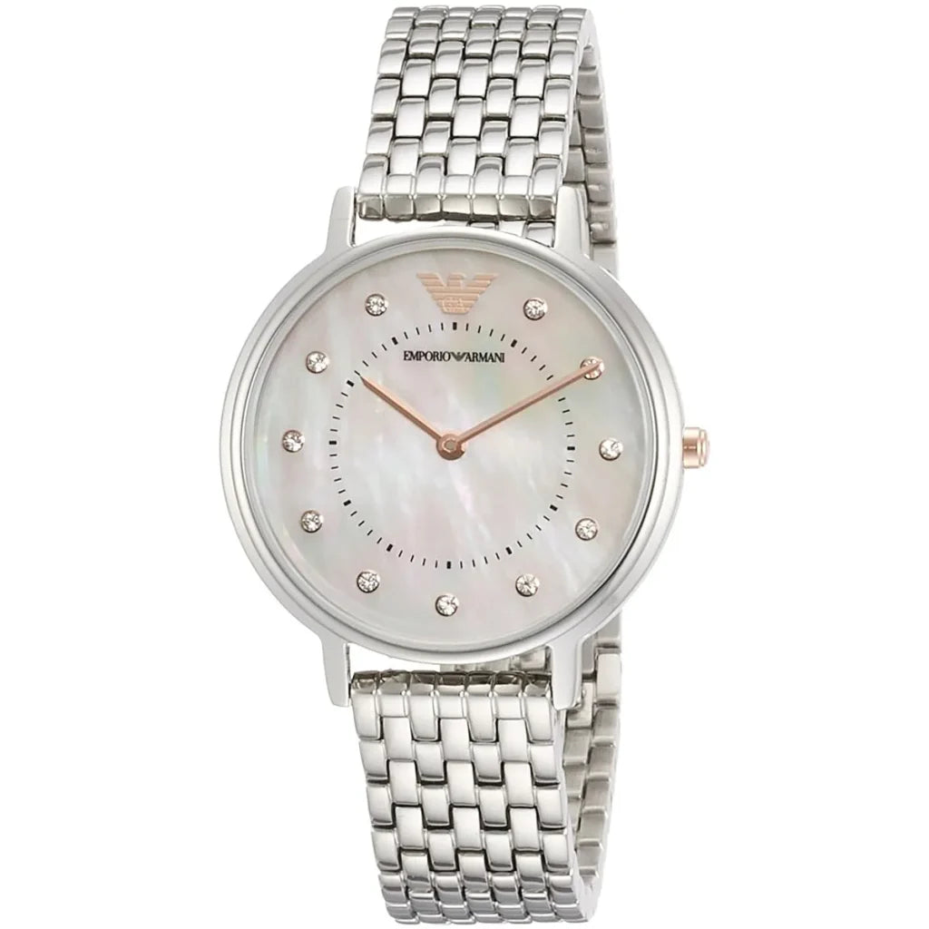Emporio Armani Kappa AR80014 Men’s Watch – White Dial Stainless Steel Elegant Fashion Watch