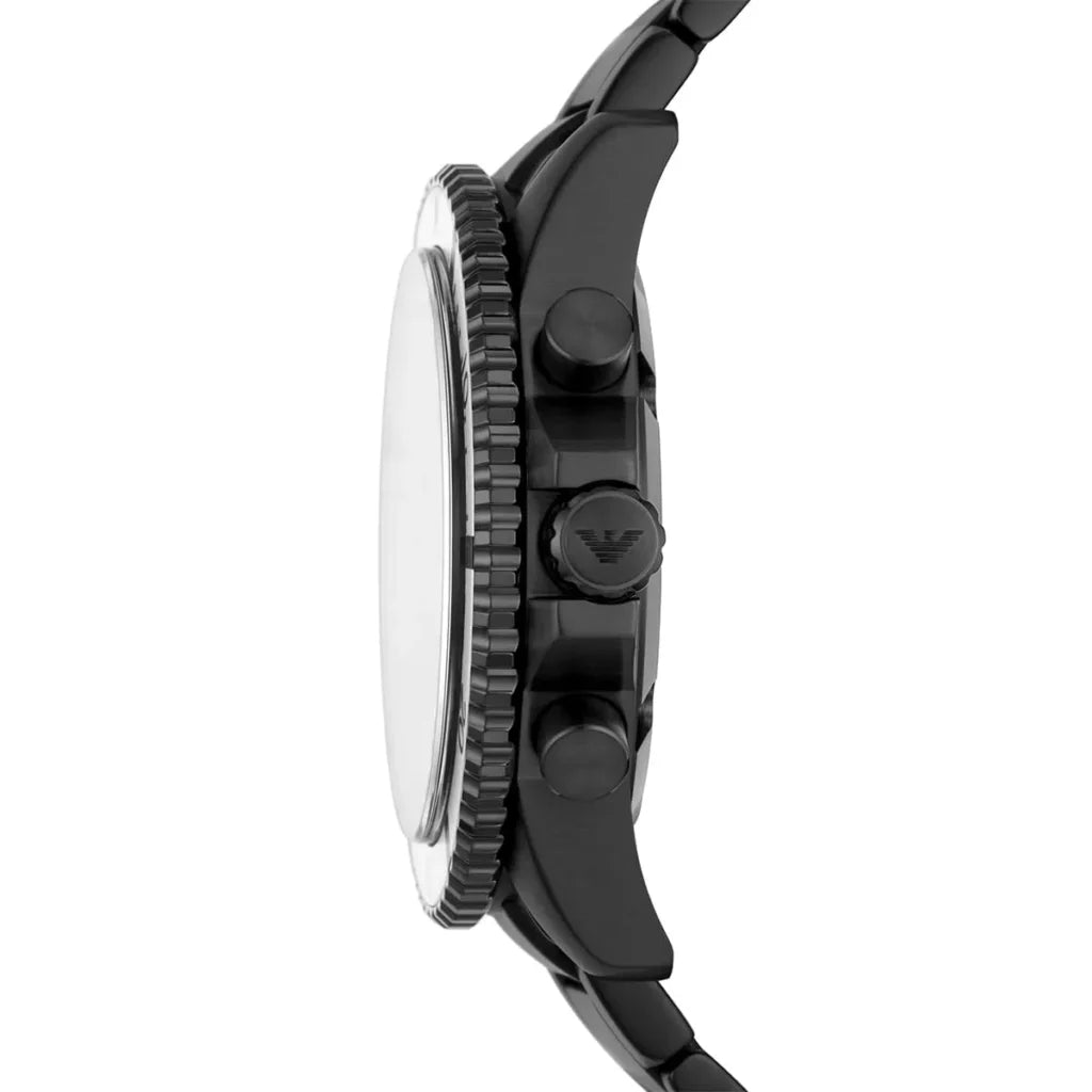 Emporio Armani AR80050 Men’s Analog Watch – 43mm Black Dial with Black Stainless Steel Strap | Diver Series