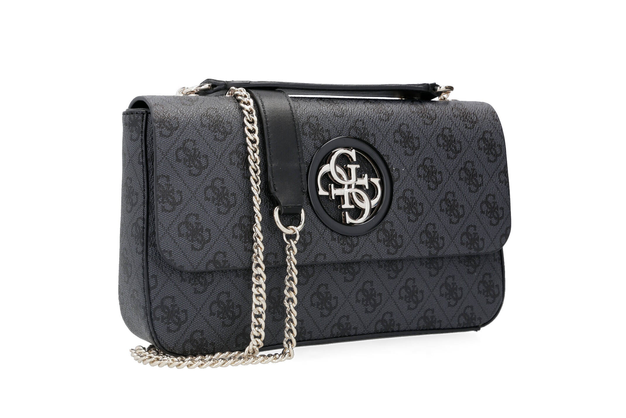 Guess Dark Grey Monogram Bag For Women #137