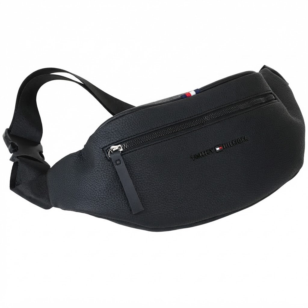 Tommy Hilfiger Men's Leather Spirit Waist Bag - Black