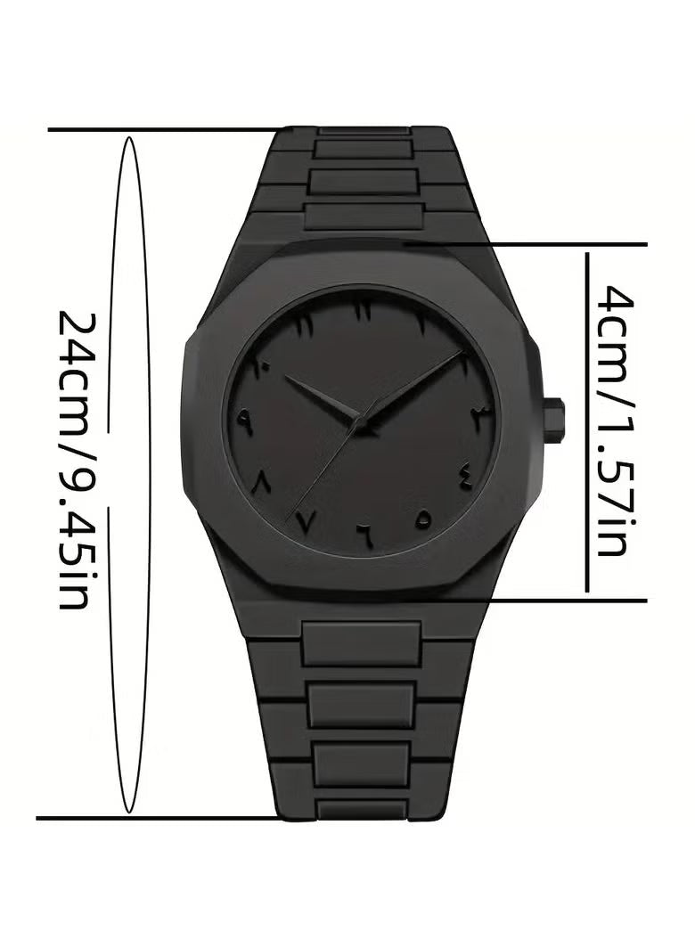 Stylish unisex watch in matte black with a simple and modern design