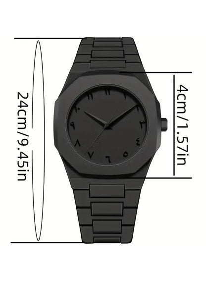 Stylish unisex watch in matte black with a simple and modern design