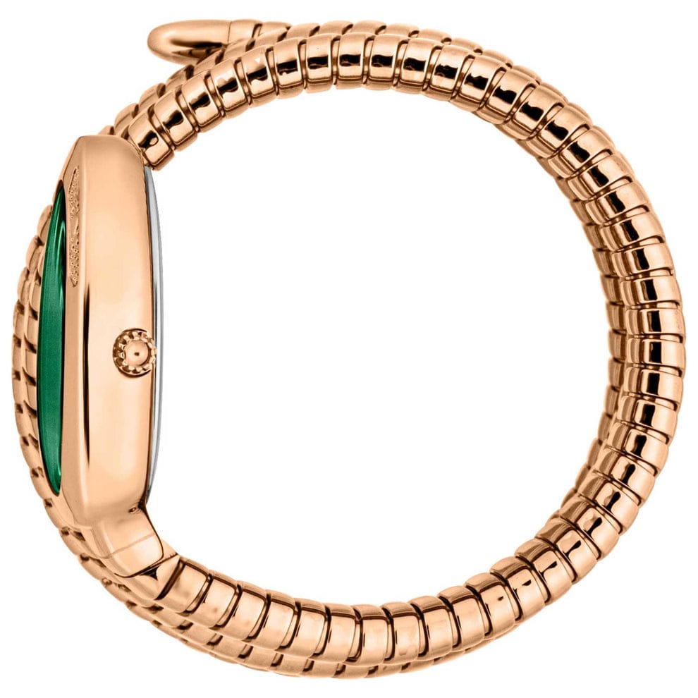 Just Cavalli Signature Snake Women’s Watch JC1L232M0045 – Green Dial, Rose Gold Stainless Steel Bracelet, Quartz Fashion Watch