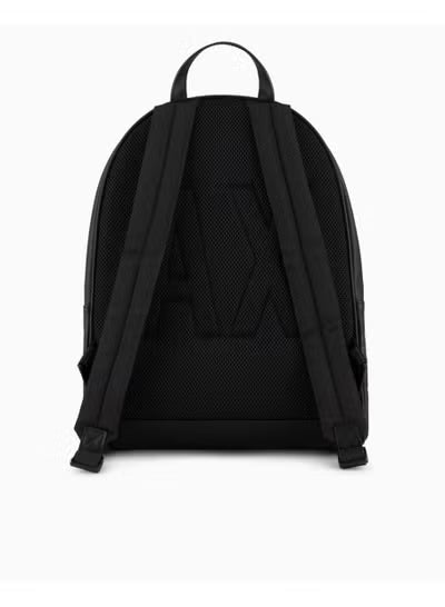 Armani Exchange Black Monogram Backpack – Premium Embossed Logo Urban Backpack A|X#0005
