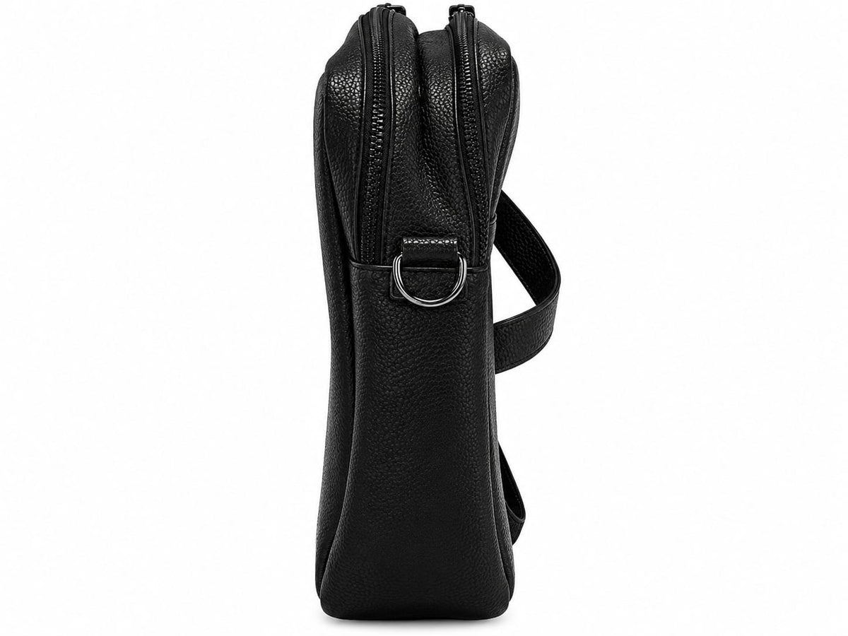 Calvin Klein Men's Pebbled Black Work & Laptop Bag with Shoulder Strap#0032