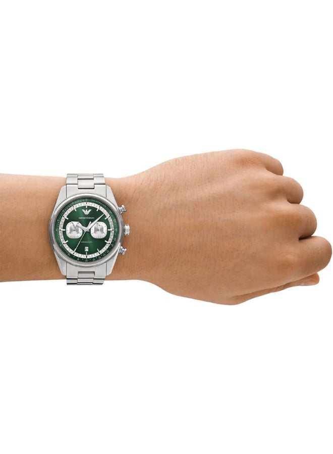 Emporio Armani AR11637 – Green Dial Stainless Steel Chronograph Watch