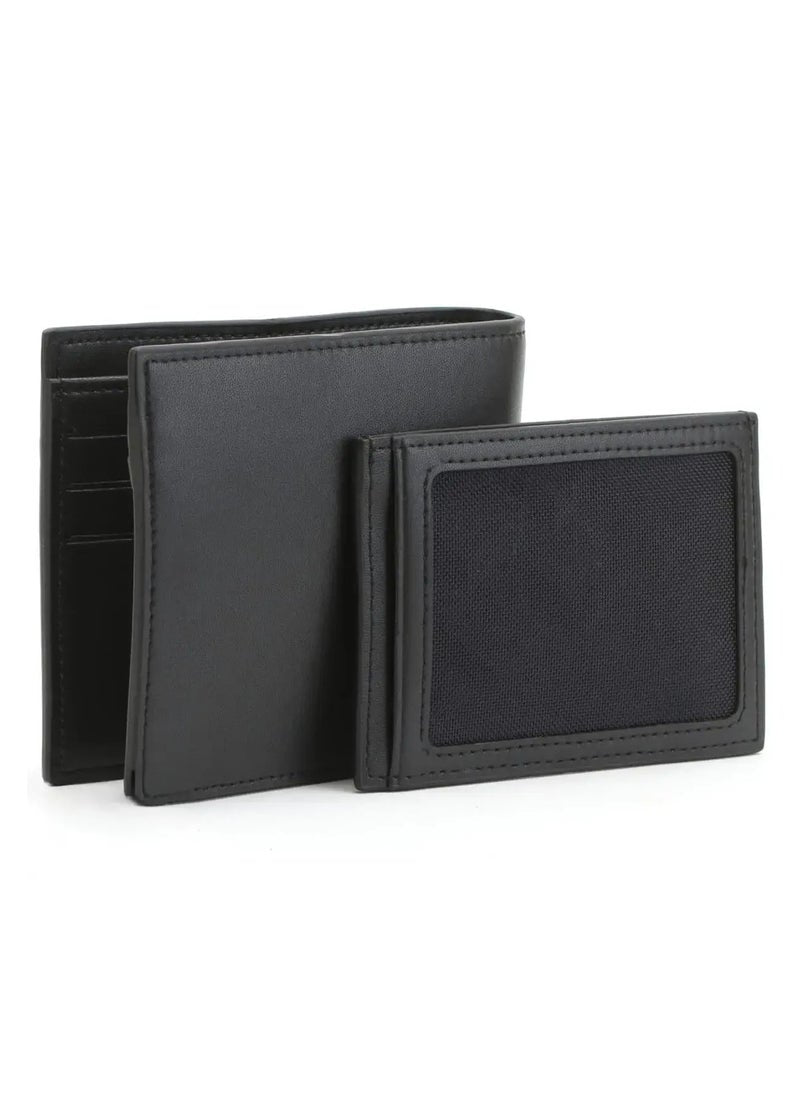 LC Black Leather Wallet-Card Holder Set For Men #5