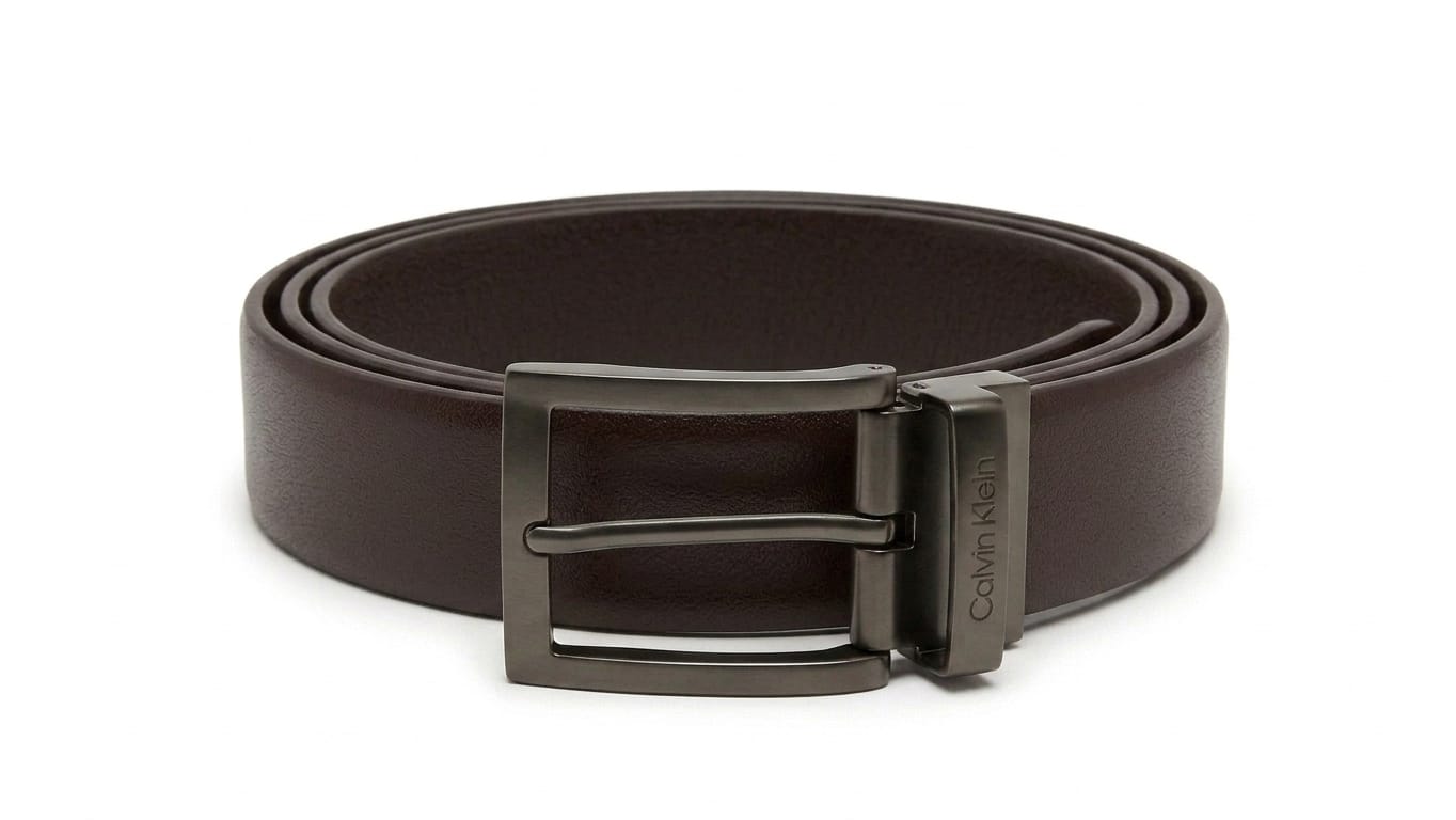 Calvin Klein Men's Reversible Belt – Black & Dark Brown Classic Leather Design#026