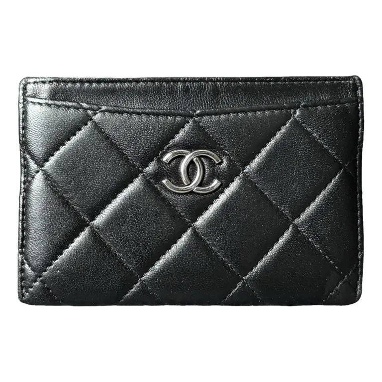 Chanel Black Quilted Leather CC Card Case#15