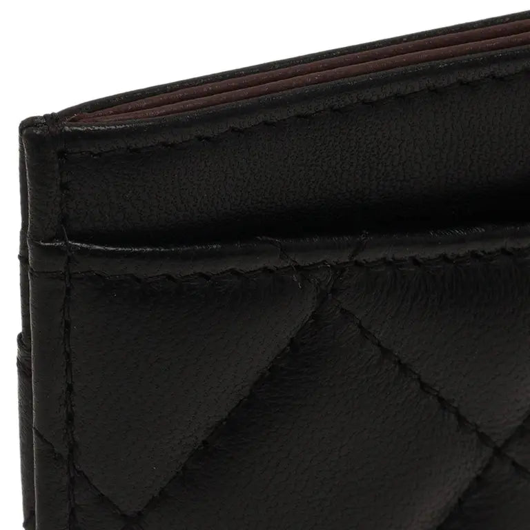 Chanel Black Quilted Leather CC Card Case#16