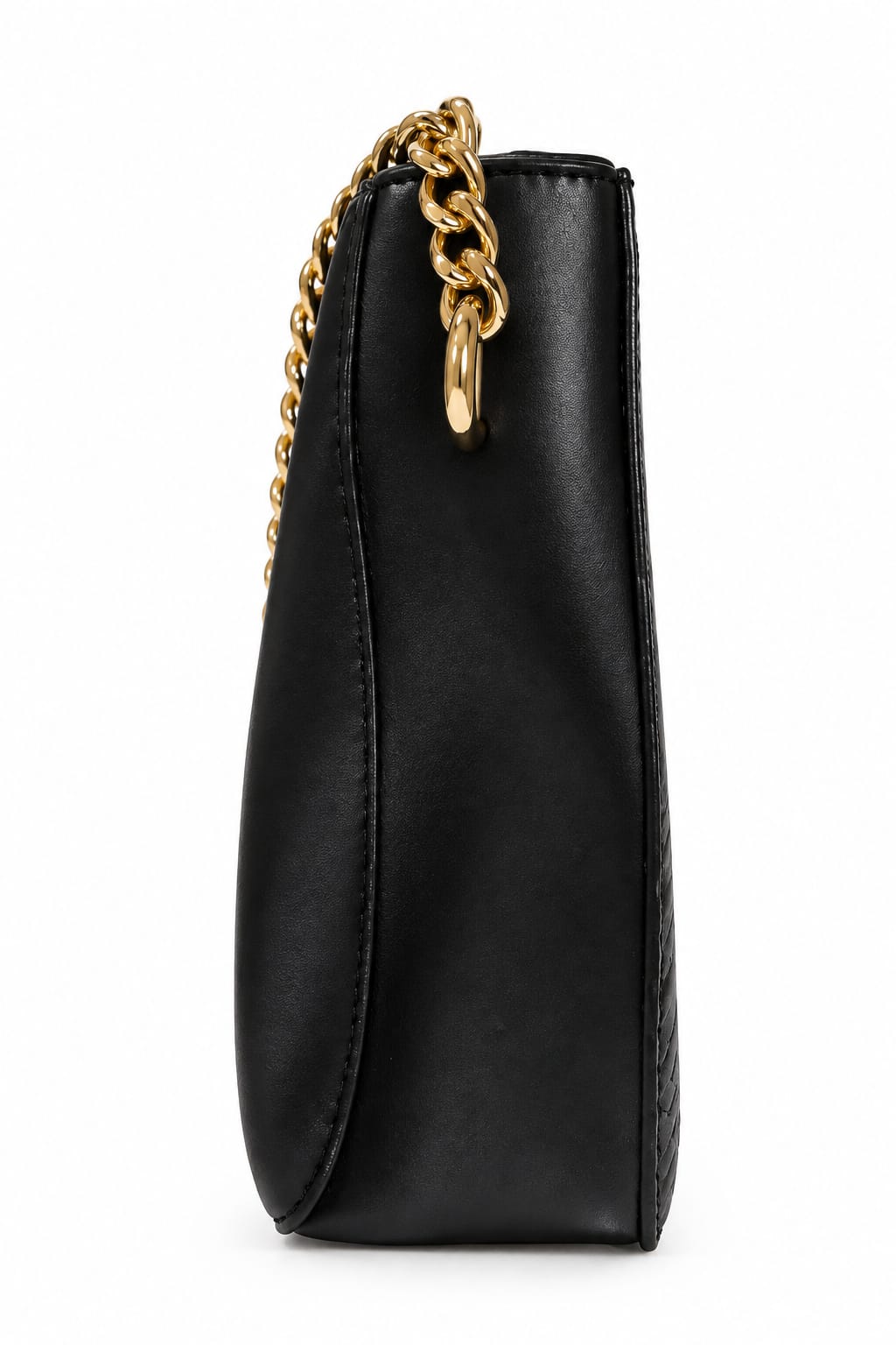 Women’s Black Shoulder Bag with Gold Chain – Elegant Crossbody Handbag