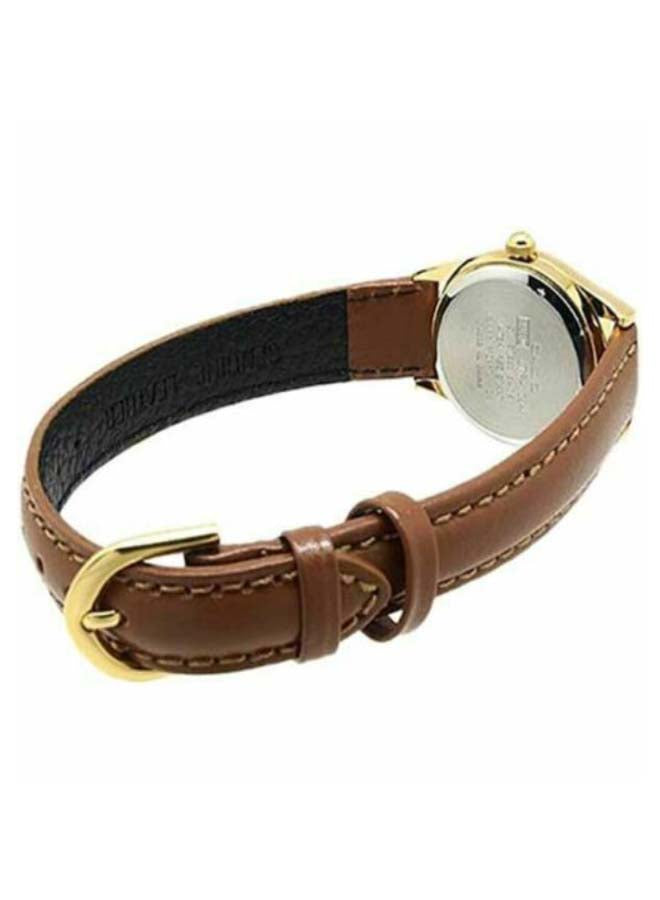 Casio Enticer Women's Analog Watch LTP-1094Q-7B8RDF – Brown Leather Strap with White Dial – 22 mm