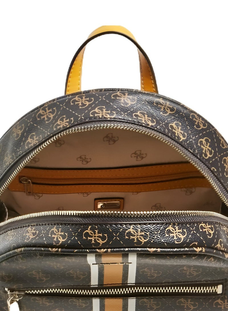 GU Brown Monogram Backpack For Women #133