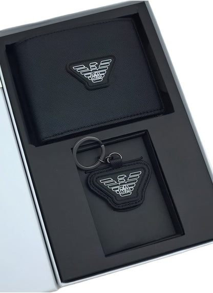 EA Black Wallet-Keychain Set For Men 13#