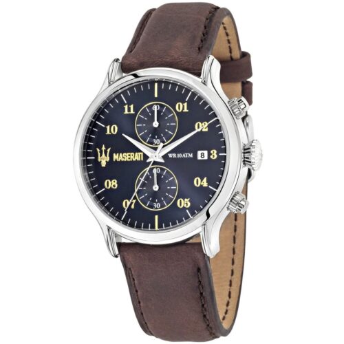 Maserati Epoca Men’s Watch R8871618001 – Blue Dial with Brown Leather Strap