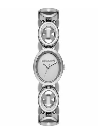 Michael Kors MK4958 Maude Silver Oval Women’s Watch – Elegant Quartz Stainless Steel Dress Watch