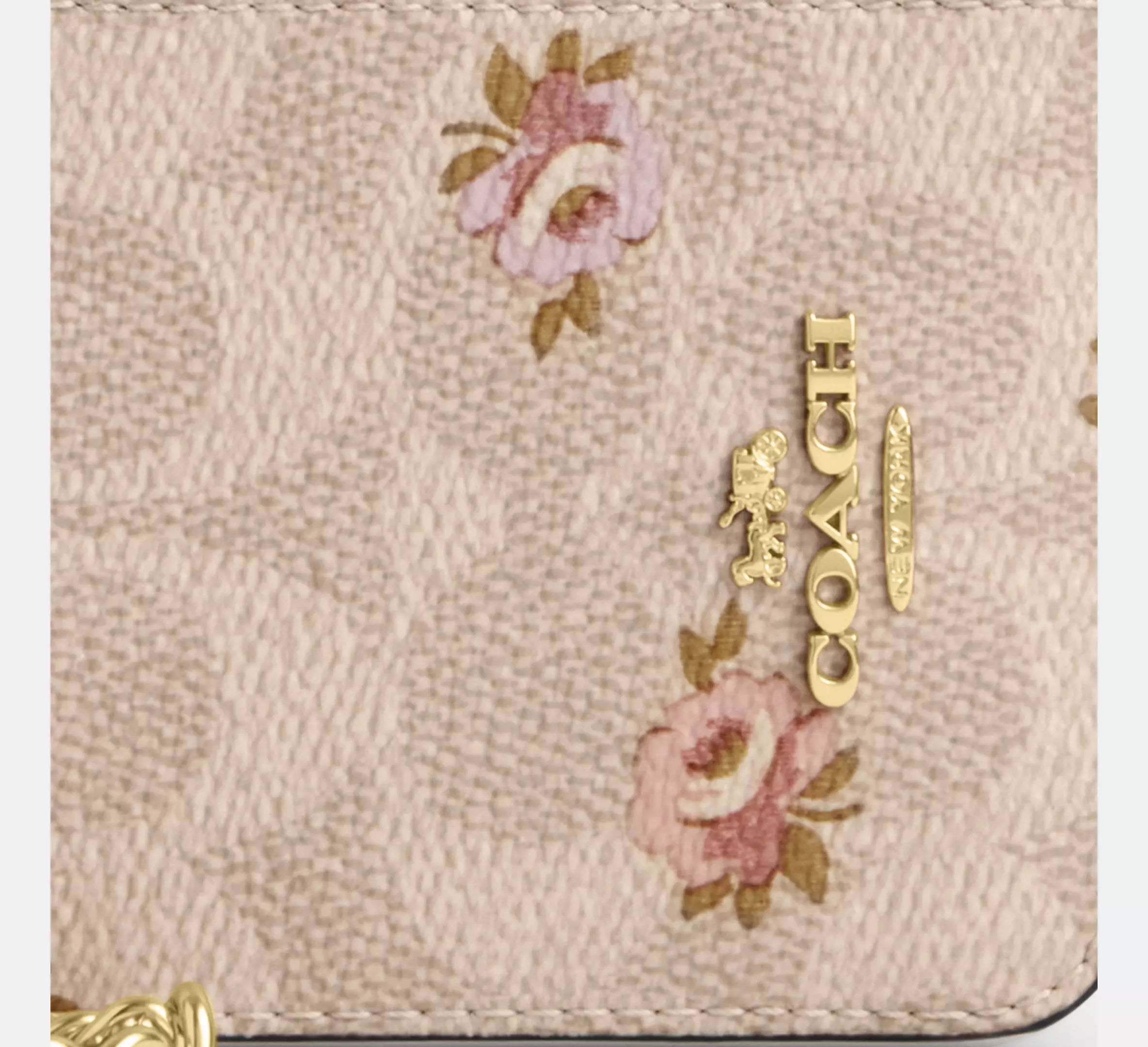 Zip Card Case In Signature Canvas With Floral Print #0023