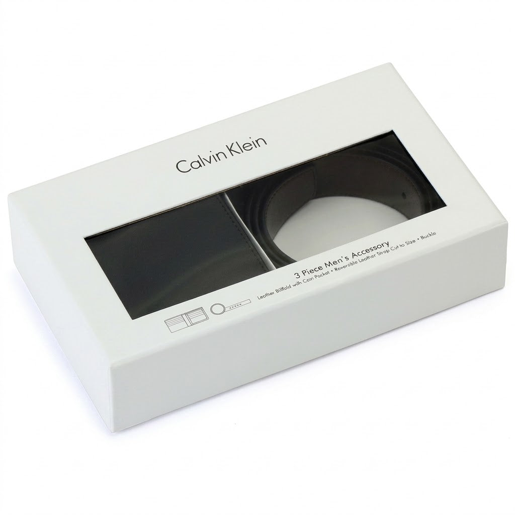 Calvin Klein Men’s Leather Belt & Wallet Gift Set – Black Premium Accessories Combo#16