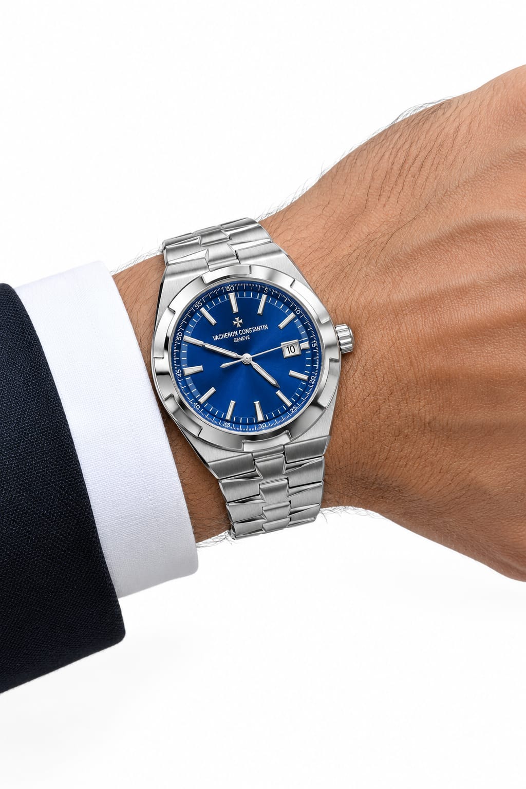 Vacheron Constantin Overseas Self-Winding Automatic Watch – Blue Dial, Stainless Steel Case and Bracelet