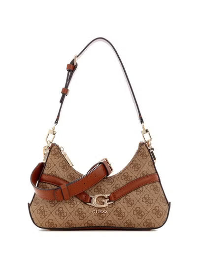 Guess Latte Logo Light Brown Women Crossbody Bag HWSG7993730 – Elegant Leather Monogram Bag#193
