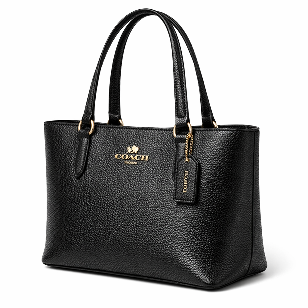 Coach Black Leather Tote Handbag - Women