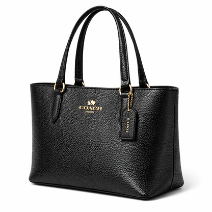 Coach Black Leather Tote Handbag - Women
